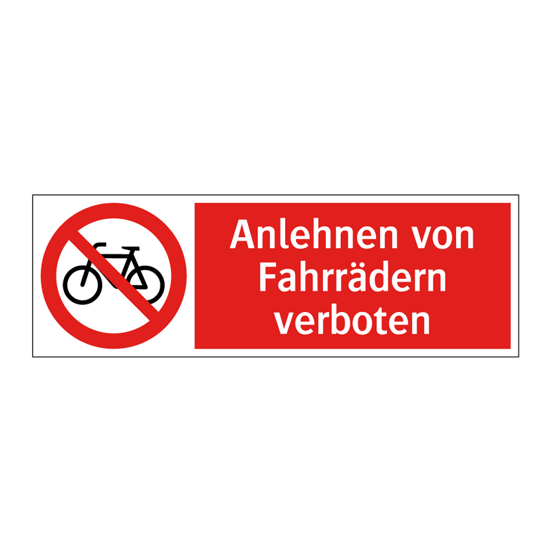 Anlehnen von Fahrrädern verboten