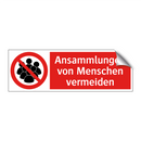 Ansammlungen von Menschen vermeiden