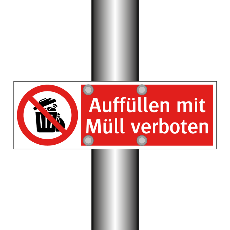 Auffüllen mit Müll verboten