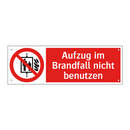 Aufzug im Brandfall nicht benutzen