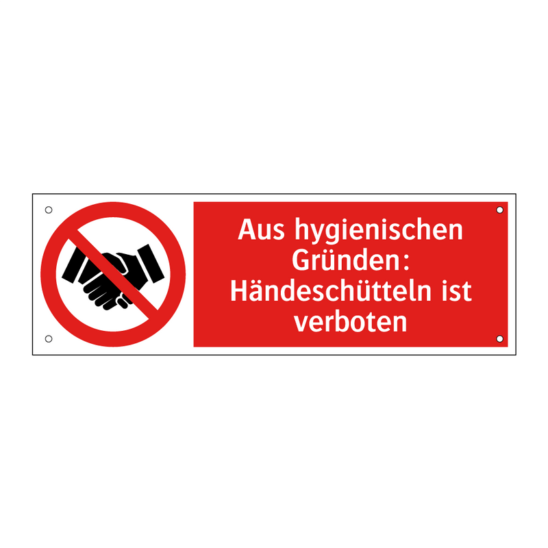 Aus hygienischen Gründen: Händeschütteln ist verboten