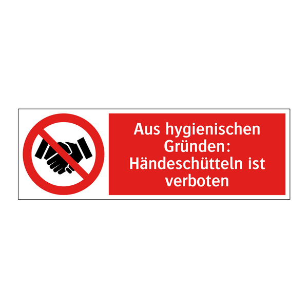 Aus hygienischen Gründen: Händeschütteln ist verboten