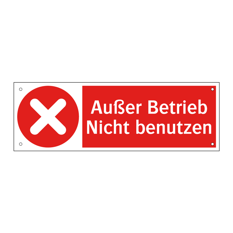 Außer Betrieb Nicht benutzen
