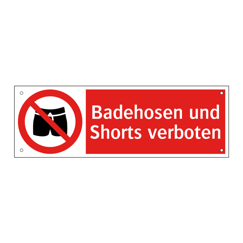 Badehosen und Shorts verboten