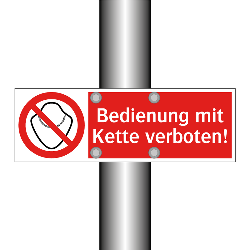 Bedienung mit Kette verboten!