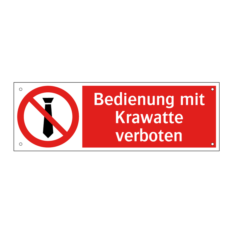 Bedienung mit Krawatte verboten