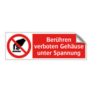 Berühren verboten Gehäuse unter Spannung