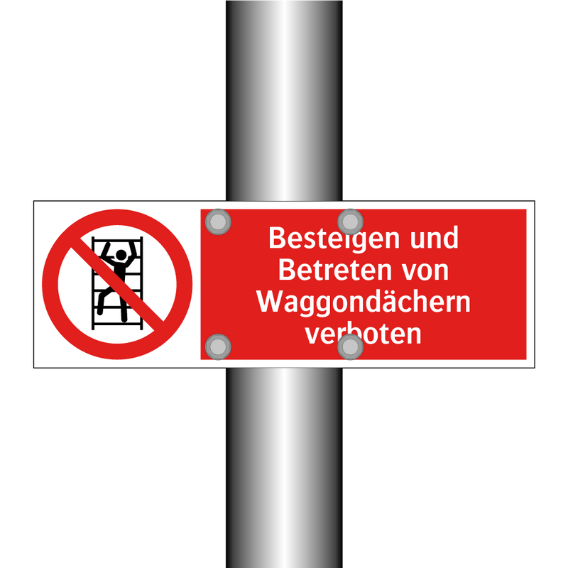 Besteigen und Betreten von Waggondächern verboten