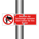 Betreten der Teichanlage verboten Eltern haften für ihre Kinder