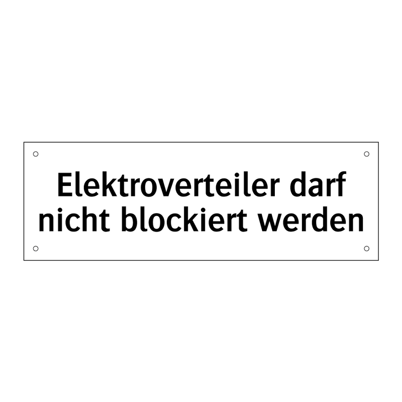 Elektroverteiler darf nicht blockiert werden