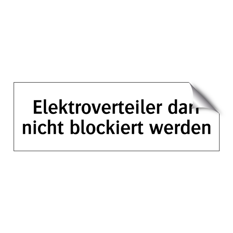 Elektroverteiler darf nicht blockiert werden