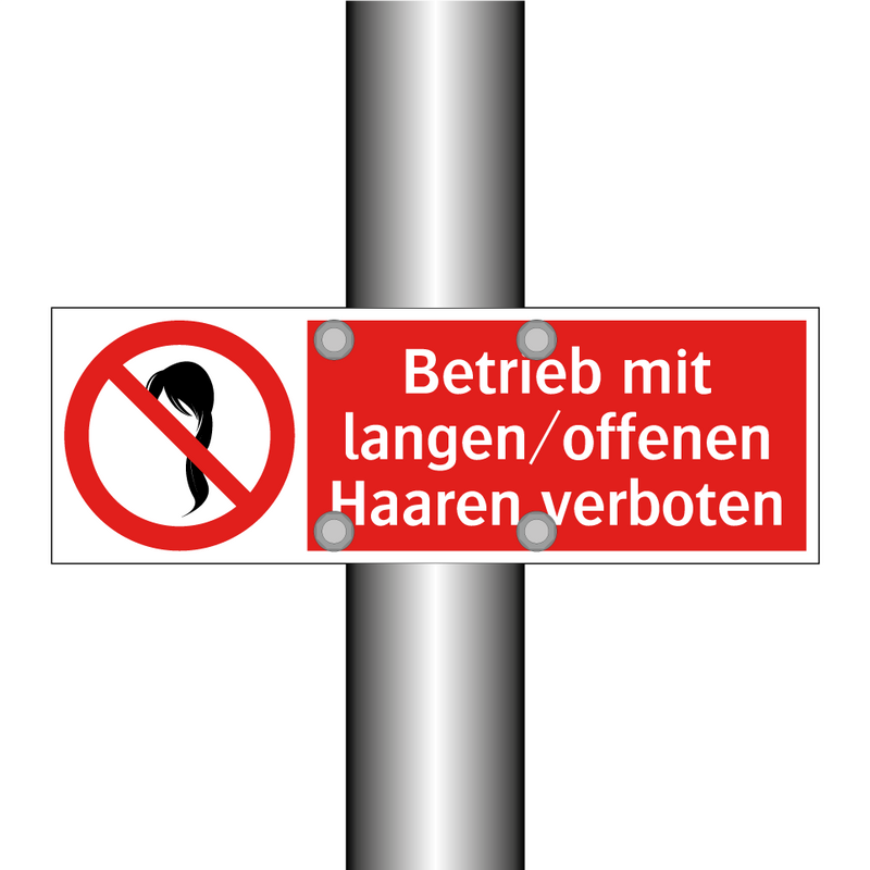 Betrieb mit langen/offenen Haaren verboten
