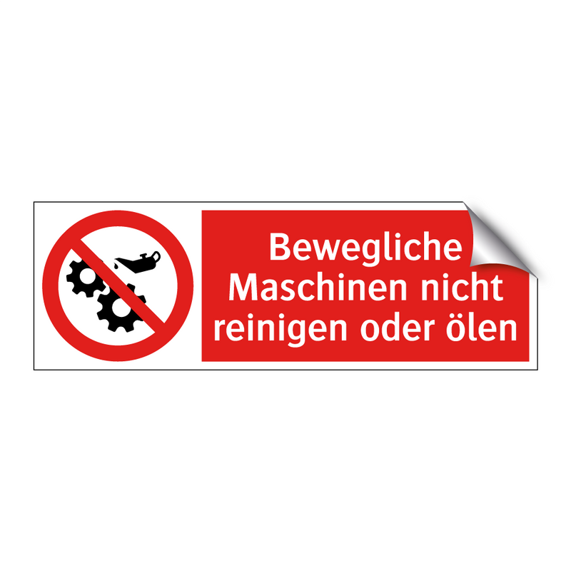 Bewegliche Maschinen nicht reinigen oder ölen