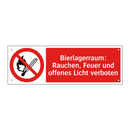 Bierlagerraum: Rauchen, Feuer und offenes Licht verboten