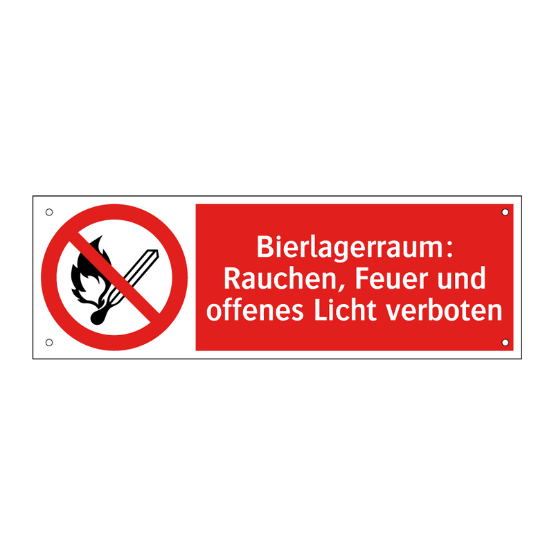 Bierlagerraum: Rauchen, Feuer und offenes Licht verboten