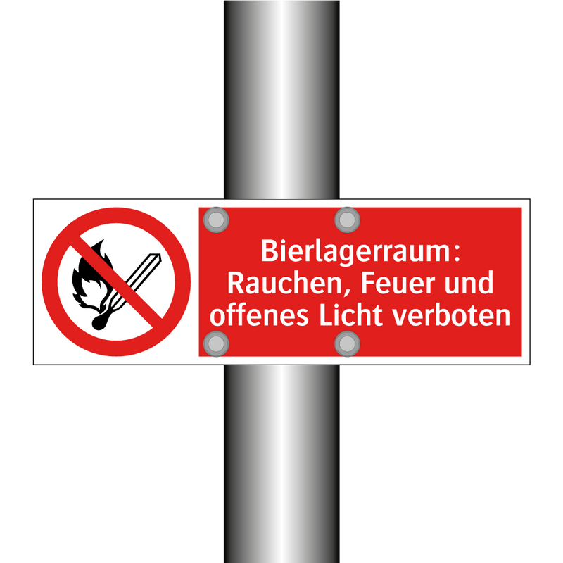 Bierlagerraum: Rauchen, Feuer und offenes Licht verboten