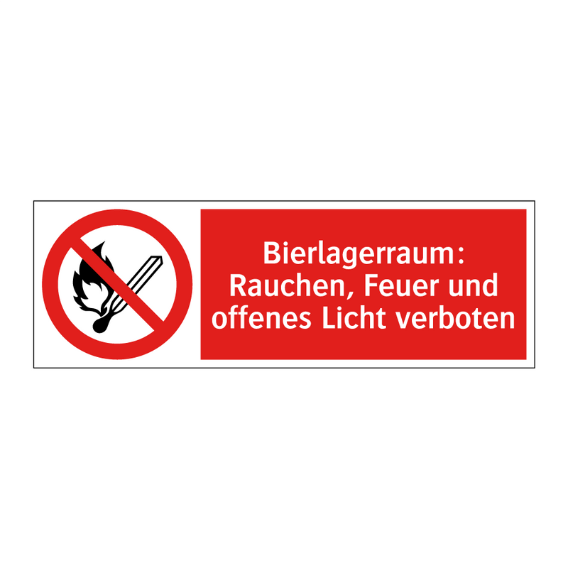 Bierlagerraum: Rauchen, Feuer und offenes Licht verboten