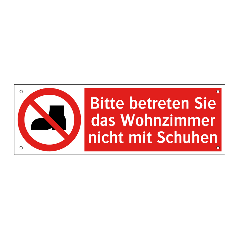 Bitte betreten Sie das Wohnzimmer nicht mit Schuhen