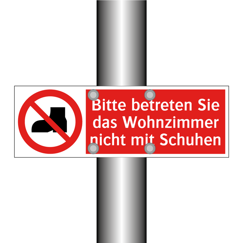 Bitte betreten Sie das Wohnzimmer nicht mit Schuhen