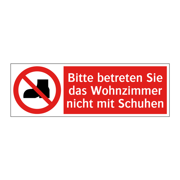 Bitte betreten Sie das Wohnzimmer nicht mit Schuhen