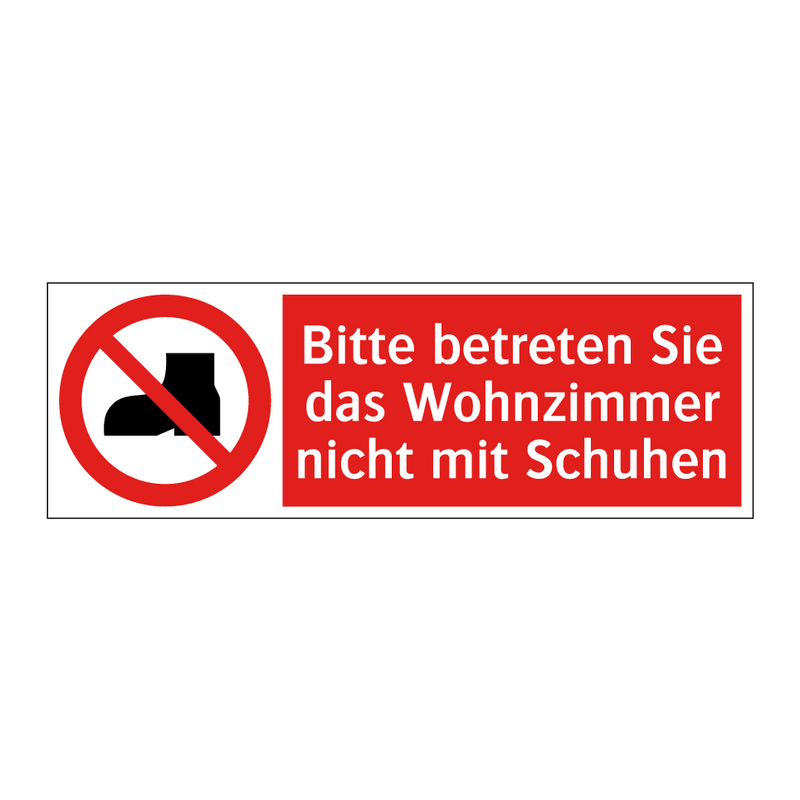 Bitte betreten Sie das Wohnzimmer nicht mit Schuhen