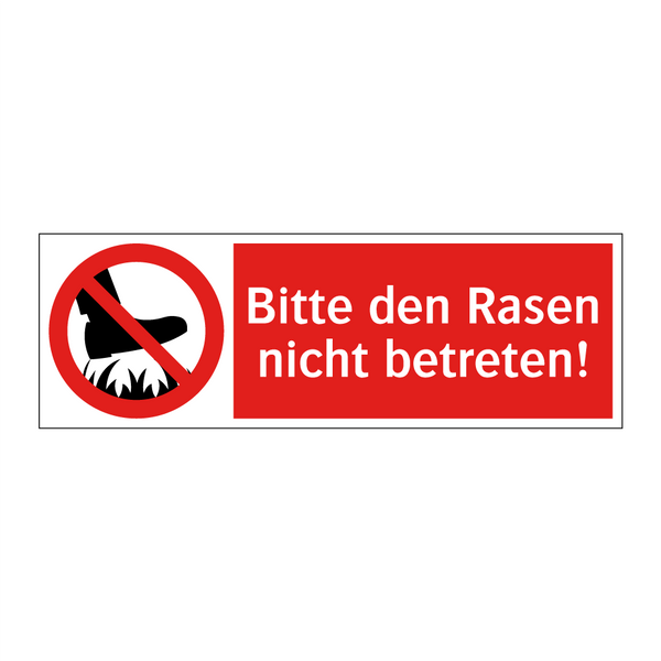 Bitte den Rasen nicht betreten!