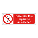 Bitte hier Ihre Zigarette auslöschen