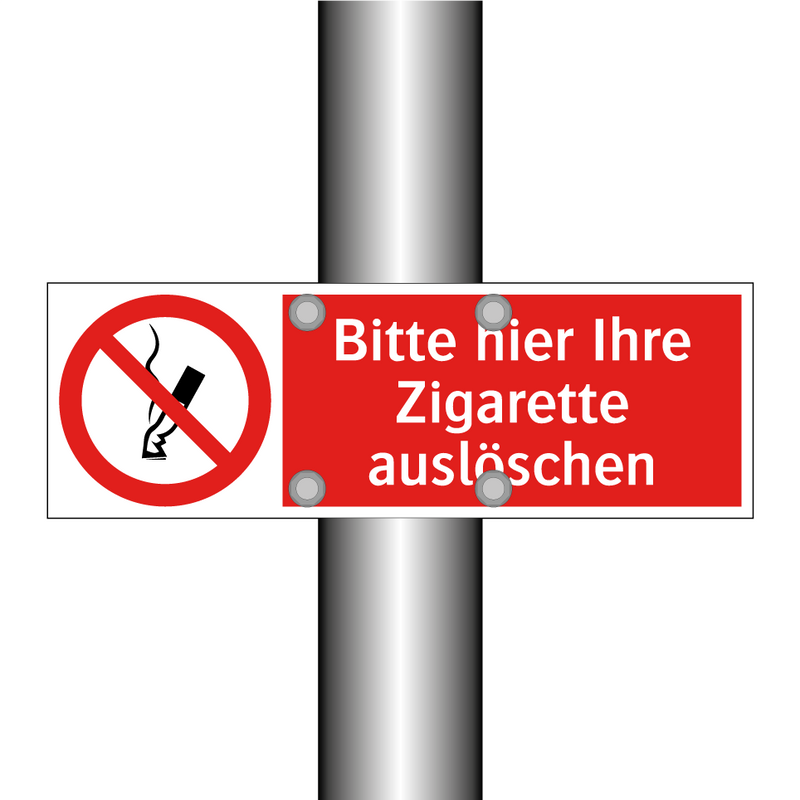 Bitte hier Ihre Zigarette auslöschen