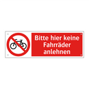 Bitte hier keine Fahrräder anlehnen