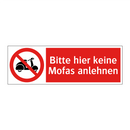 Bitte hier keine Mofas anlehnen