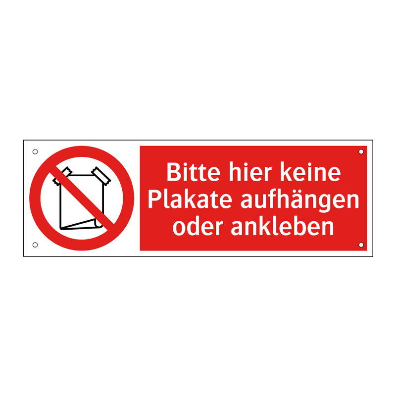Bitte hier keine Plakate aufhängen oder ankleben