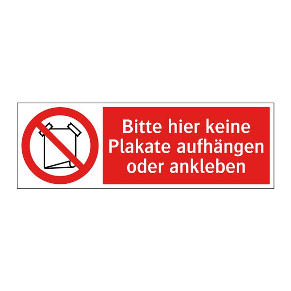 Bitte hier keine Plakate aufhängen oder ankleben