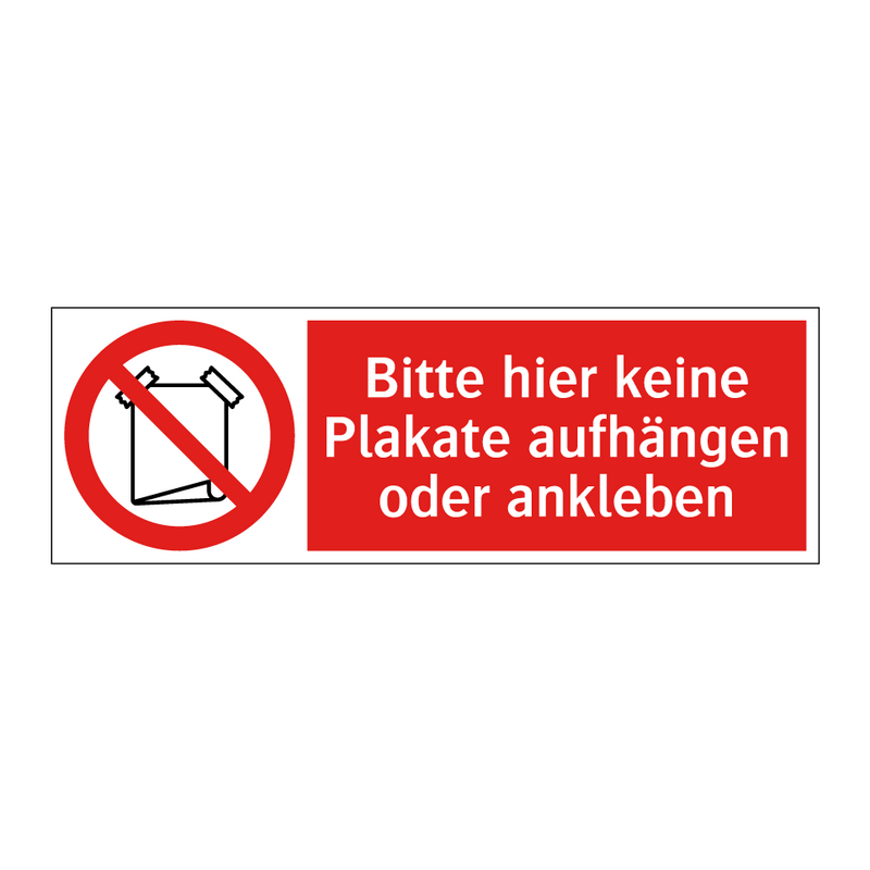 Bitte hier keine Plakate aufhängen oder ankleben