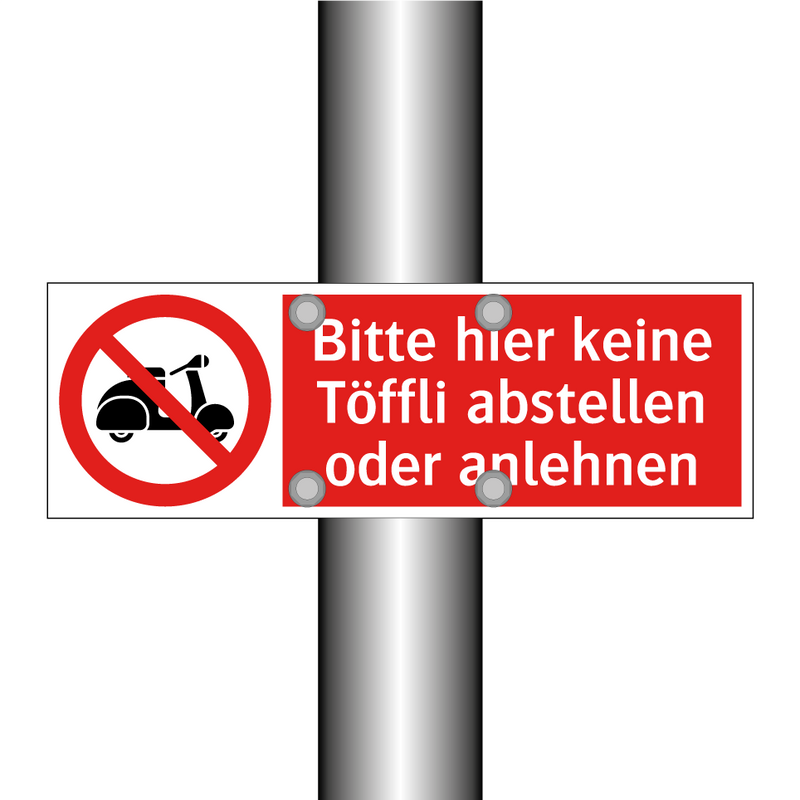 Bitte hier keine Töffli abstellen oder anlehnen