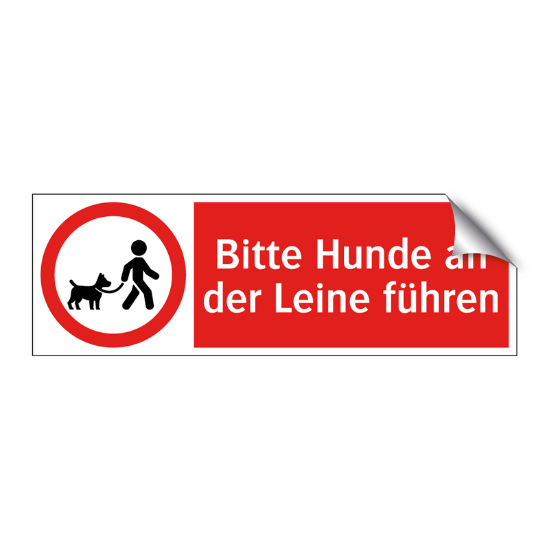 Bitte Hunde an der Leine führen