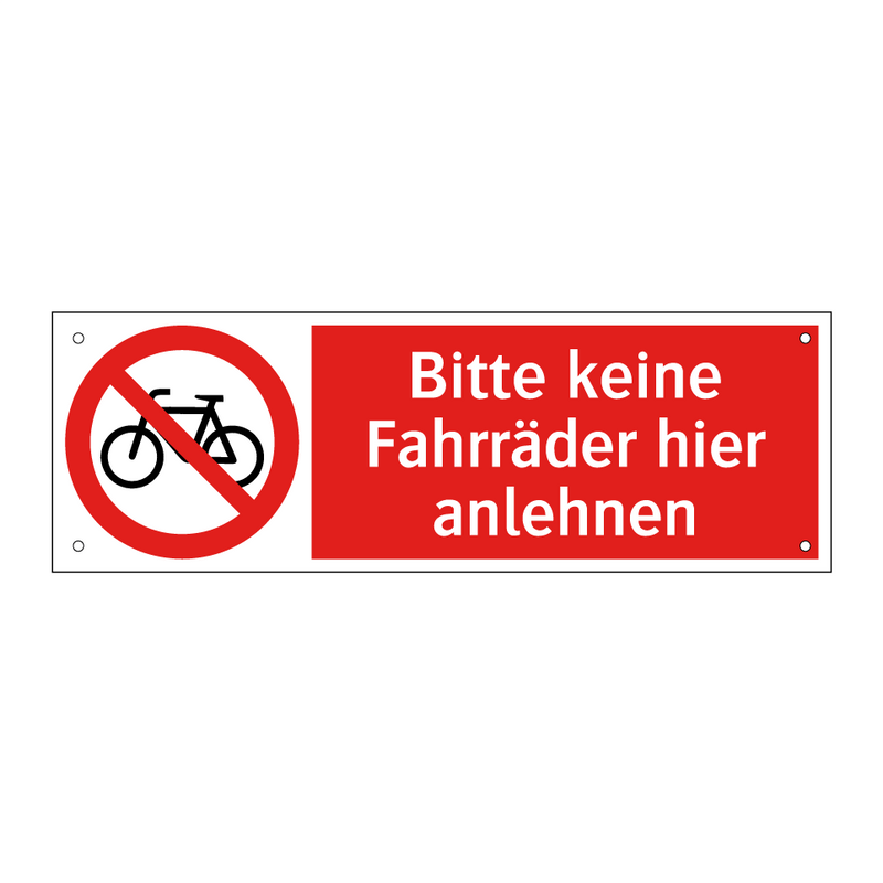 Bitte keine Fahrräder hier anlehnen