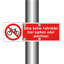 Bitte keine Fahrräder hier parken oder anlehnen