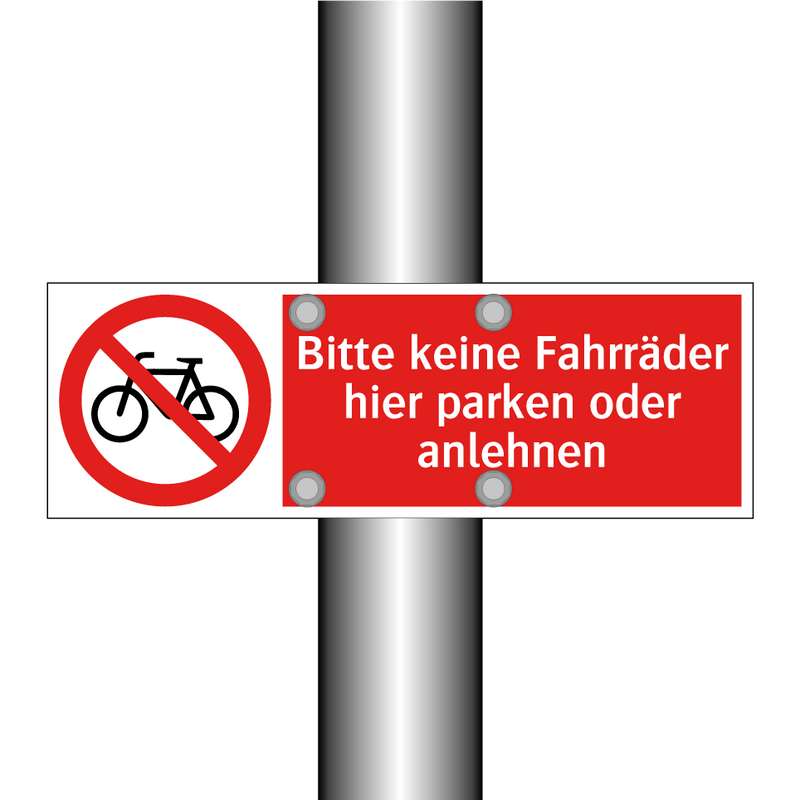 Bitte keine Fahrräder hier parken oder anlehnen