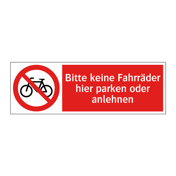 Bitte keine Fahrräder hier parken oder anlehnen