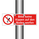 Bitte keine Kippen auf den Boden werfen