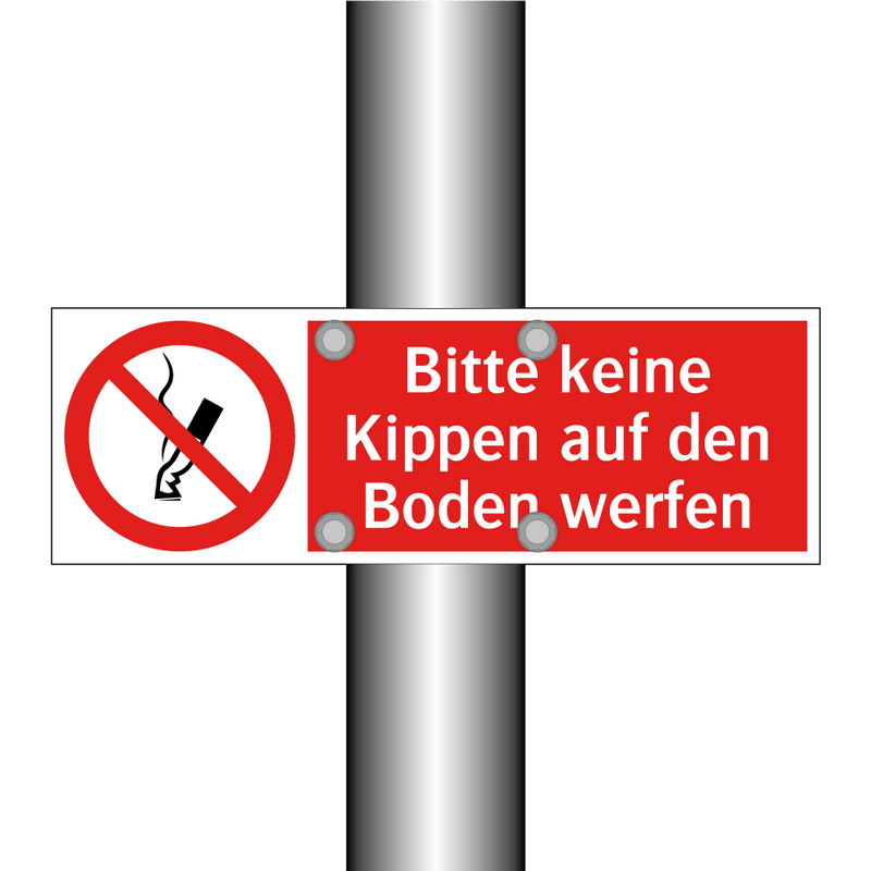 Bitte keine Kippen auf den Boden werfen