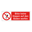 Bitte keine Kippen auf den Boden werfen