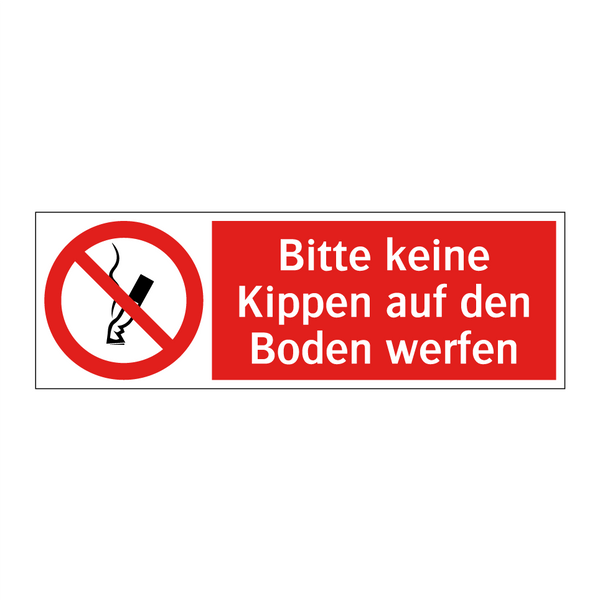 Bitte keine Kippen auf den Boden werfen