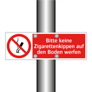 Bitte keine Zigarettenkippen auf den Boden werfen
