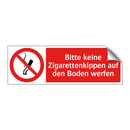 Bitte keine Zigarettenkippen auf den Boden werfen