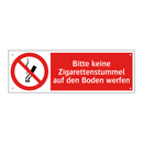 Bitte keine Zigarettenstummel auf den Boden werfen
