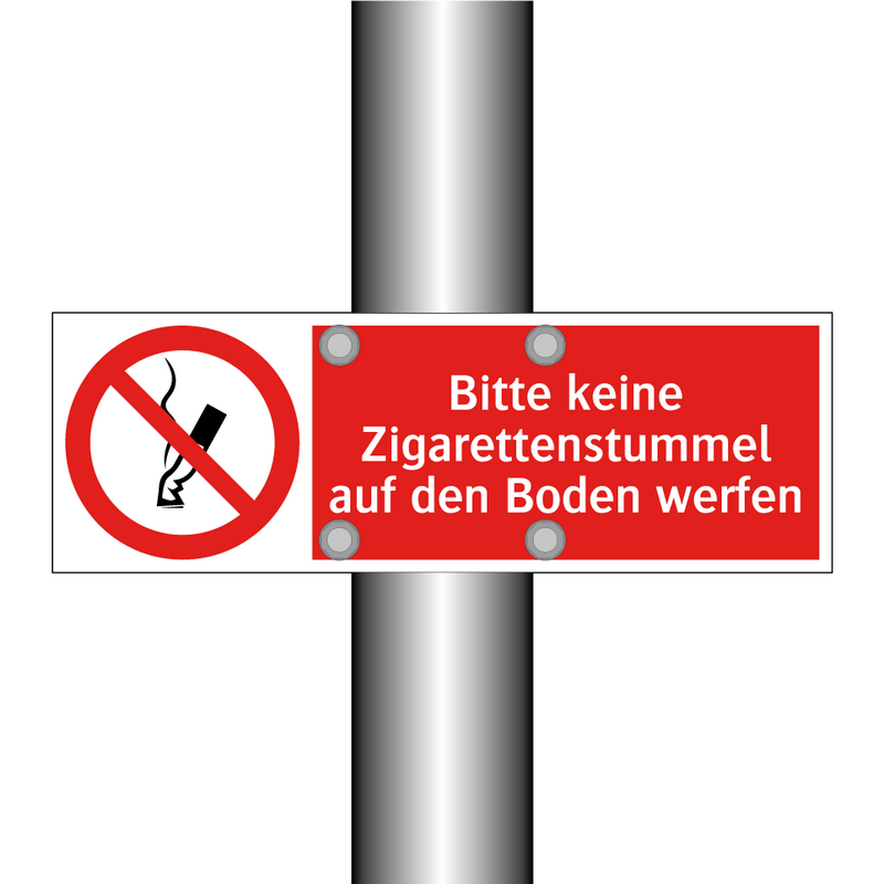 Bitte keine Zigarettenstummel auf den Boden werfen