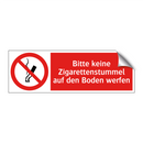 Bitte keine Zigarettenstummel auf den Boden werfen