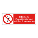Bitte keine Zigarettenstummel auf den Boden werfen