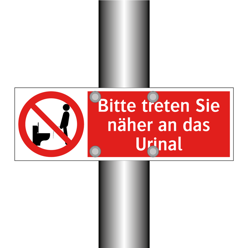 Bitte treten Sie näher an das Urinal